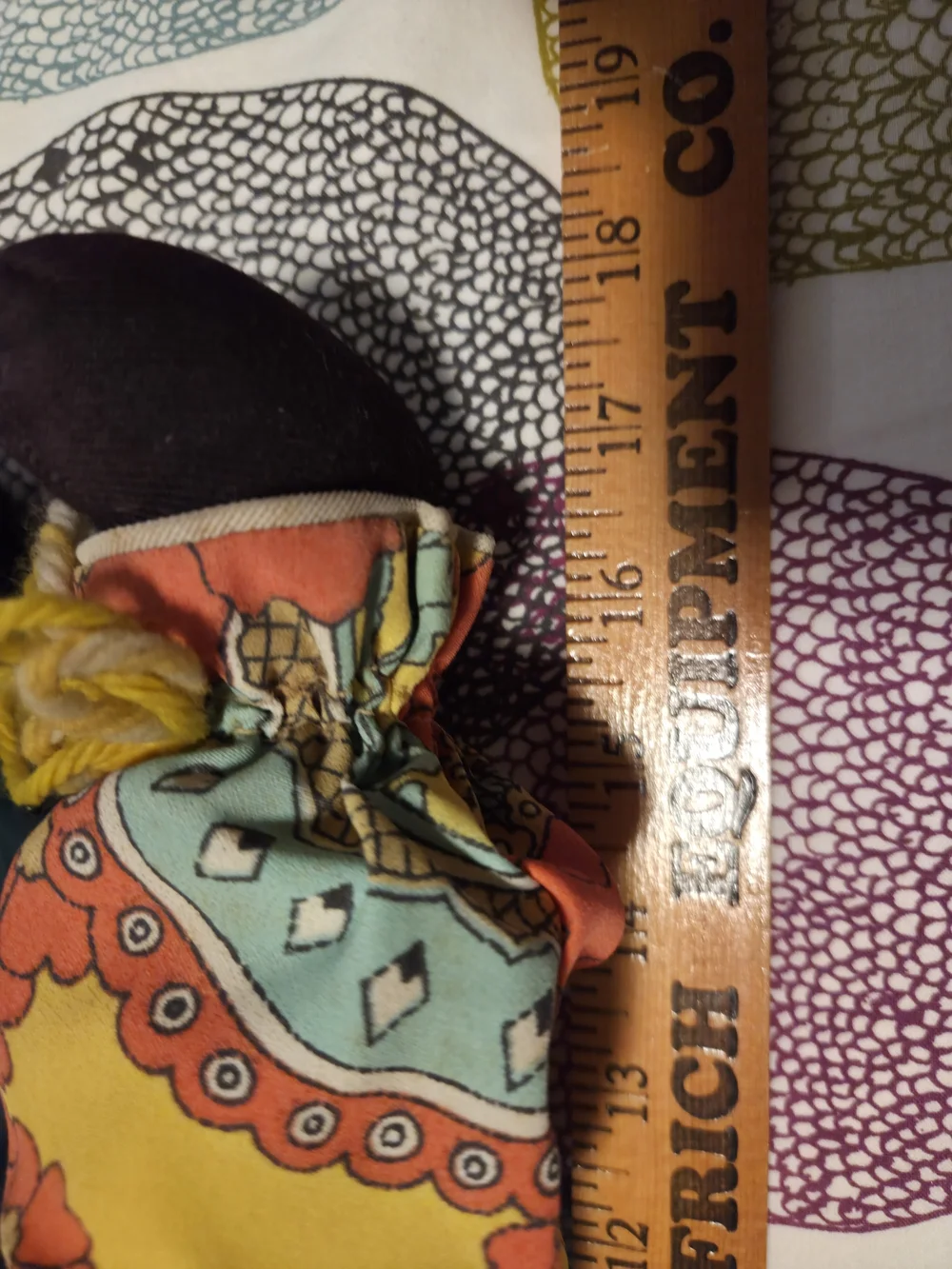 Vintage Style Patchwork Clown Doll - Bright Multi & Sky Blue